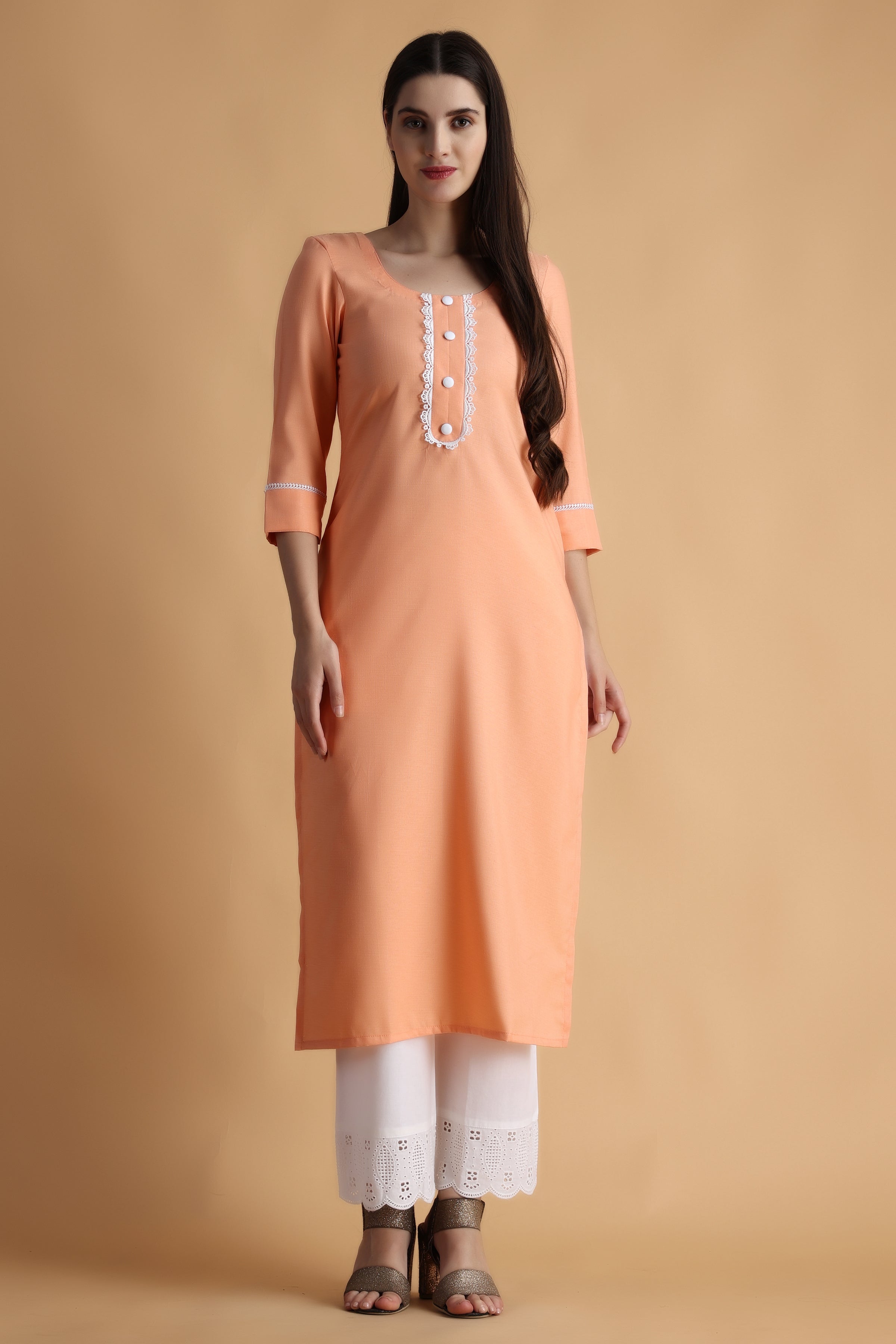 Solid pastel green flare kurti set (Pack of 3)